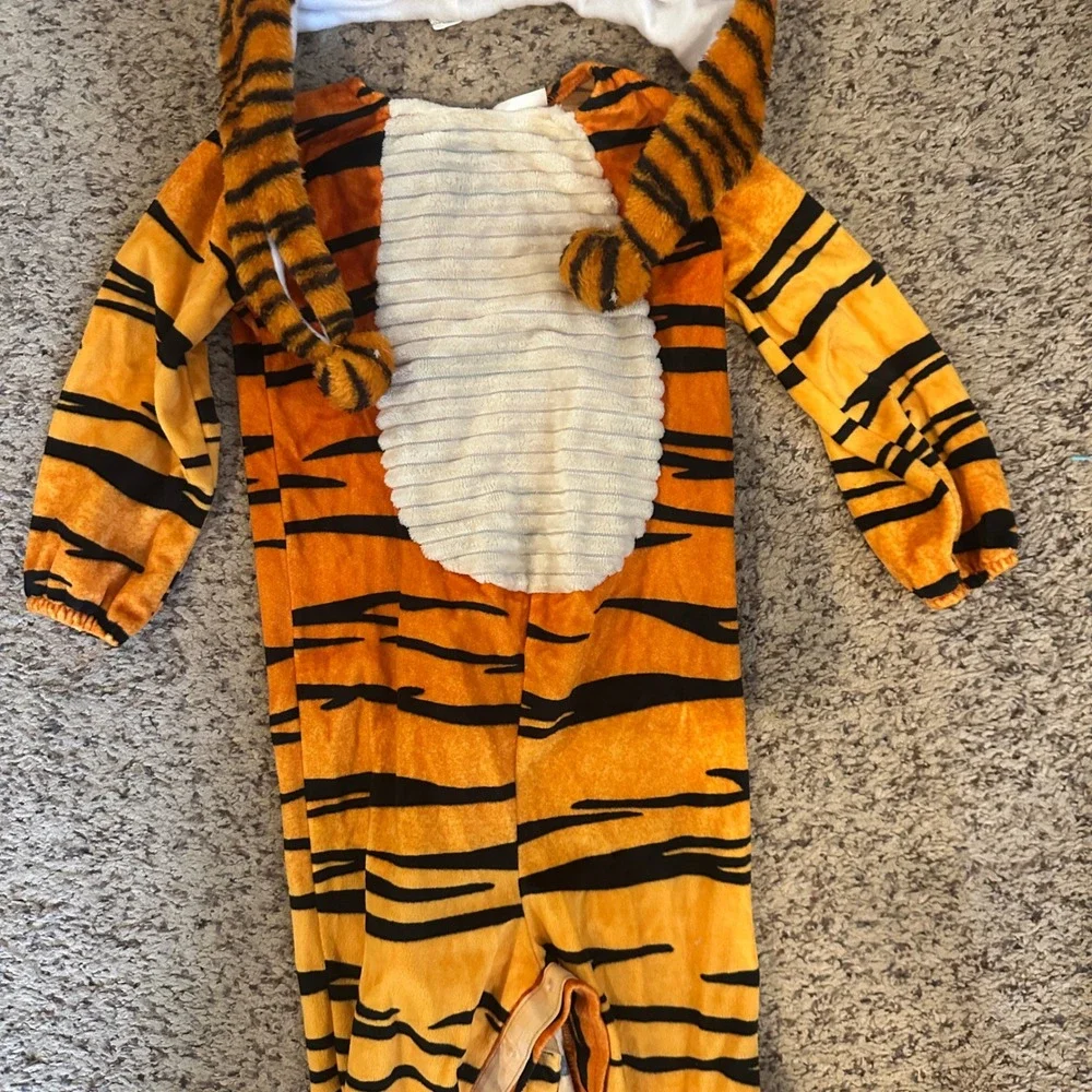 Spirit Halloween Toddler Tiger Costume Jumpsuit with Hood 18-24 Months Orange